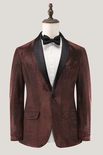 Sjal Jakkeslag Brun En knapp Herre Blazer
